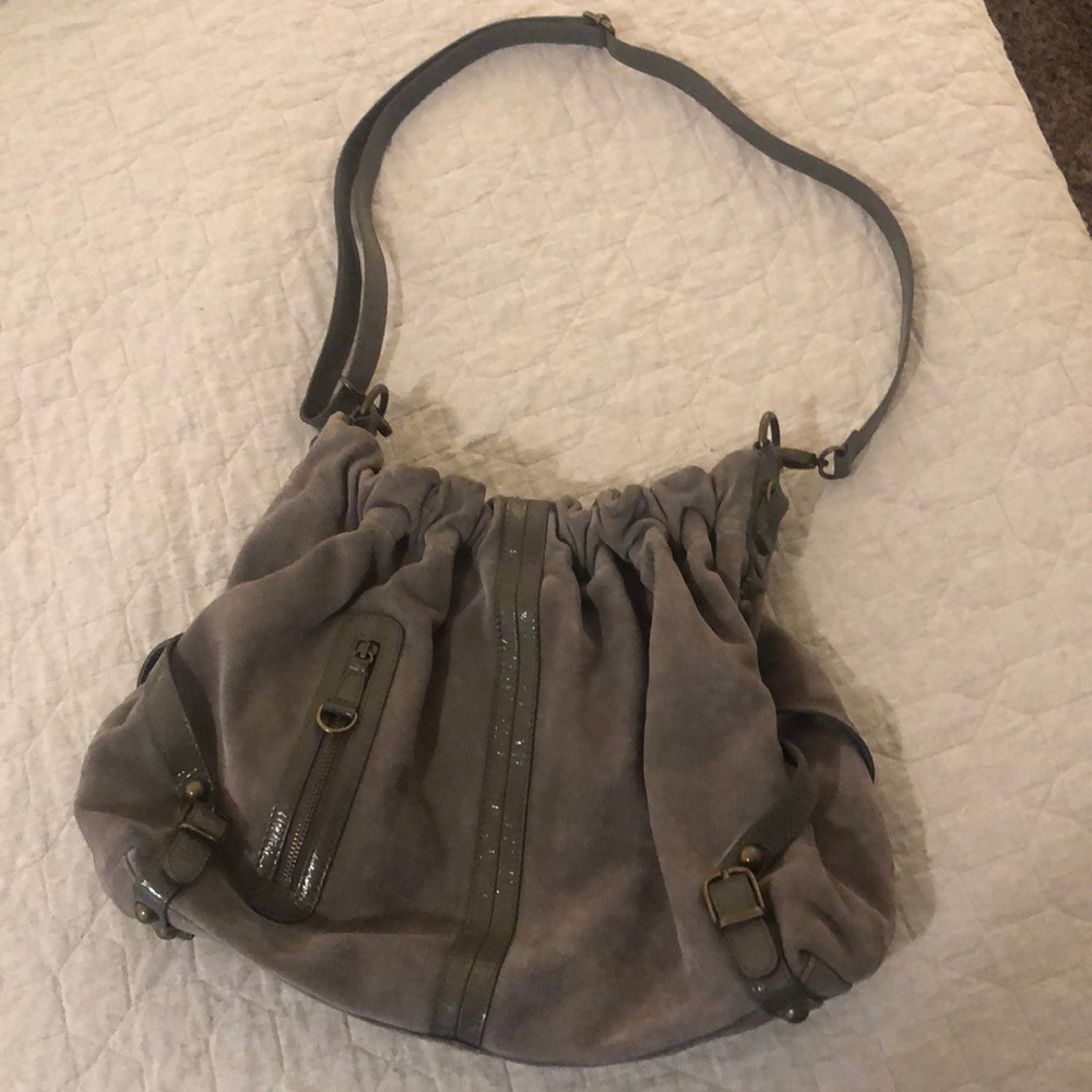 Super cute boho gray suede purse perfect condition